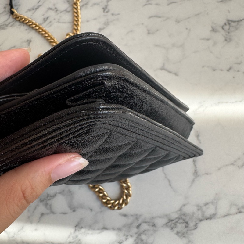 Chanel黑菱格金boy woc  價格漂亮😻-8