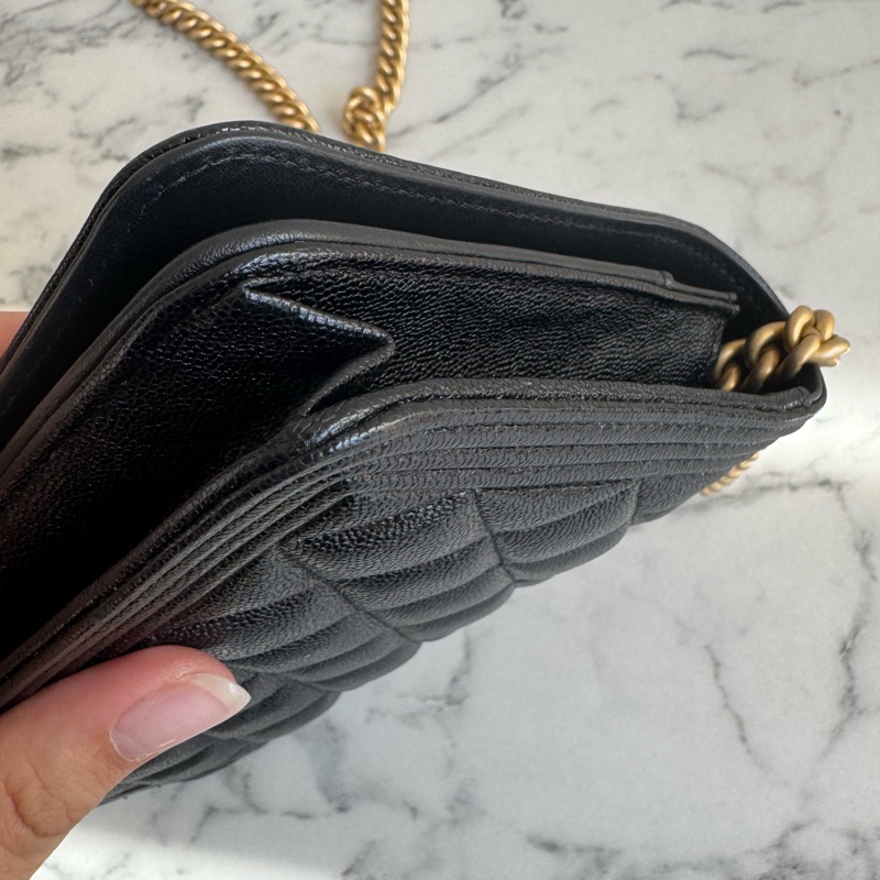 Chanel黑菱格金boy woc  價格漂亮😻-9