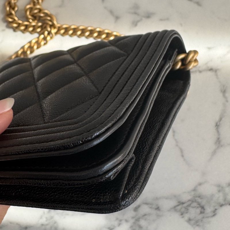 Chanel黑菱格金boy woc  價格漂亮😻-10