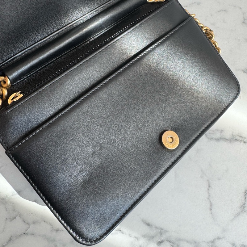 Chanel黑菱格金boy woc  價格漂亮😻-18