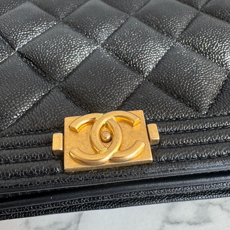 Chanel黑菱格金boy woc  價格漂亮😻-42