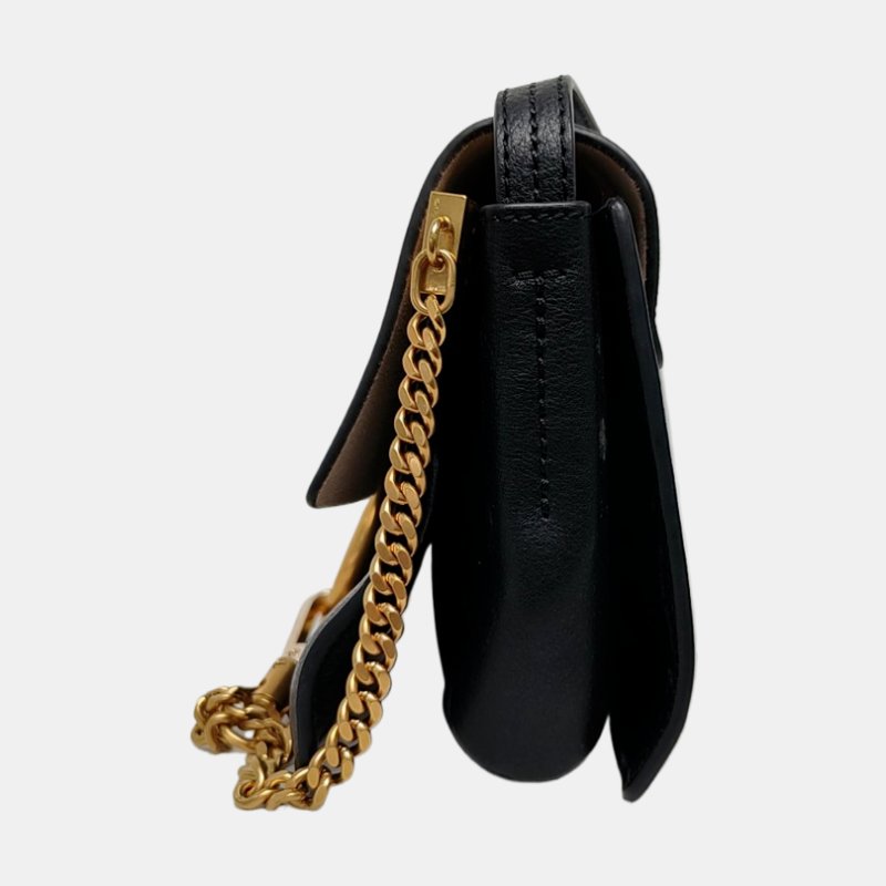 Chloé Faye 小號黑色牛皮單肩包斜挎包 金色五金-2