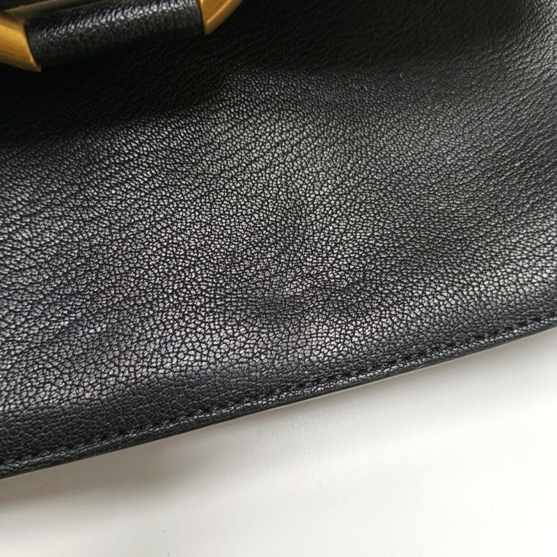 Chloé Faye 小號黑色牛皮單肩包斜挎包 金色五金-8