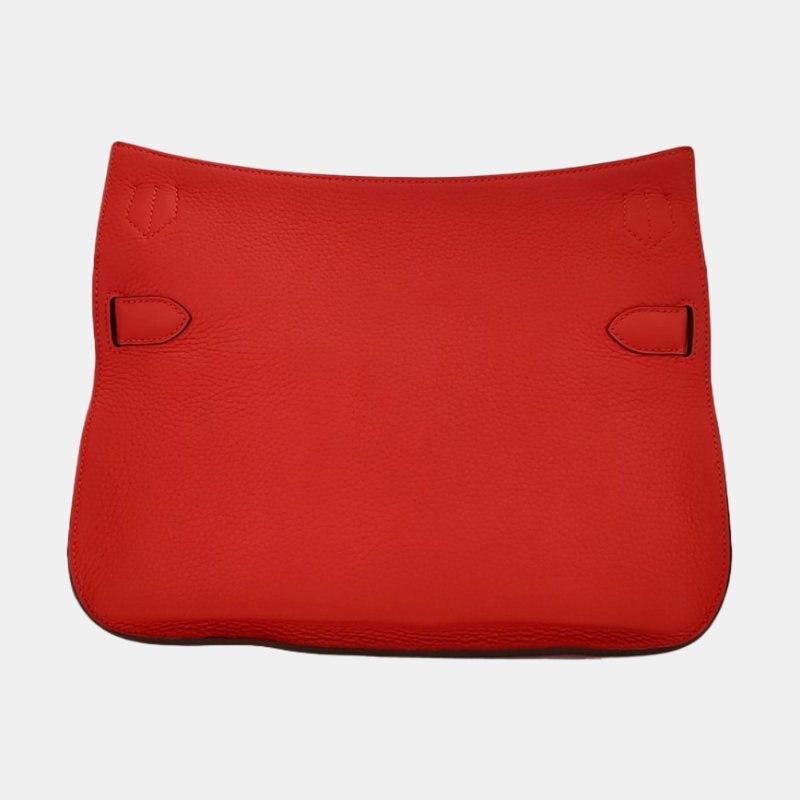 HERMÈS Jypsiere國旗紅Clemence牛皮吉普賽包單肩包手提包 銀色五金 可拆卸肩帶 9.8新-4