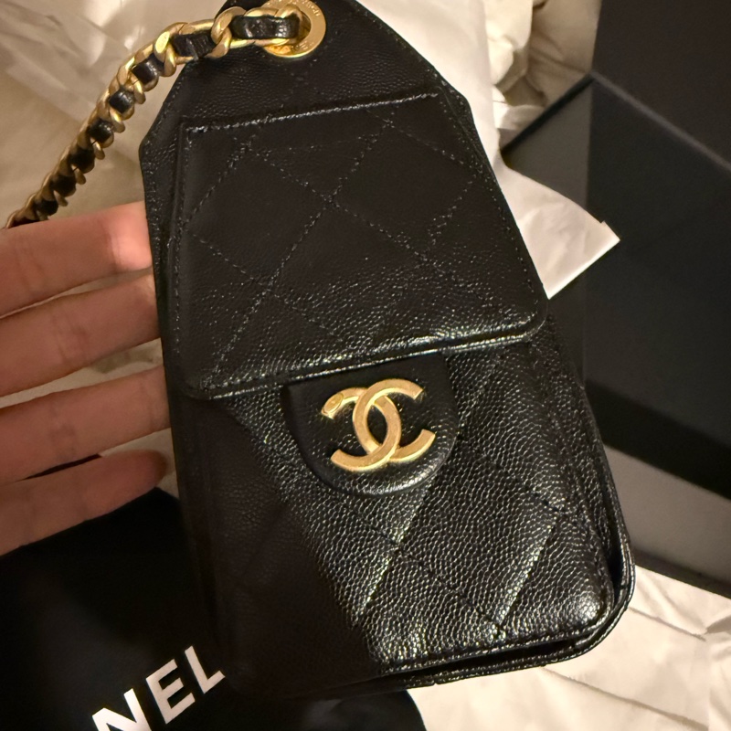 Chanel mini 25 caviar black and gold-2