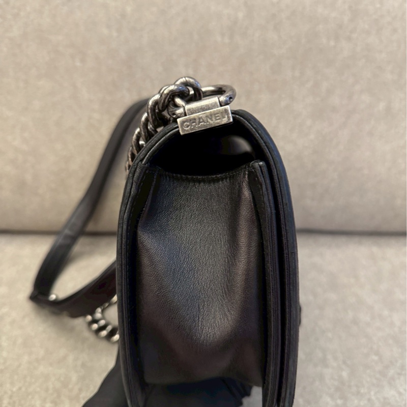 香奈兒BOY 25黑銀-2