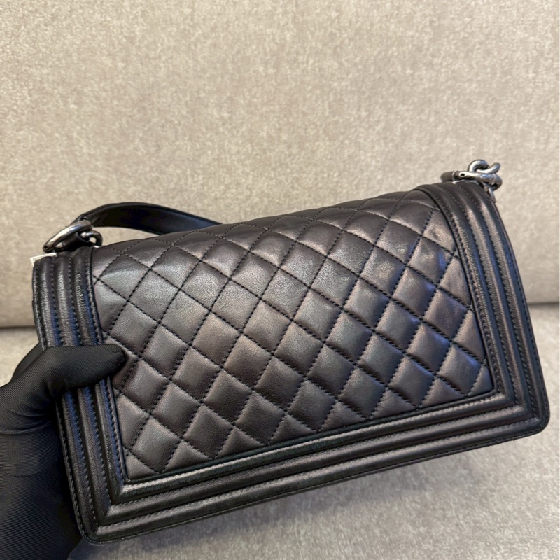 香奈兒BOY 25黑銀-4