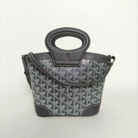 GOYARD 灰色PVC銀扣BelugaMini17圓環手柄菜籃子肩背包