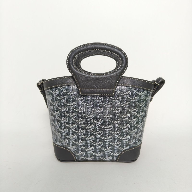 GOYARD 灰色PVC銀扣BelugaMini17圓環手柄菜籃子肩背包-2