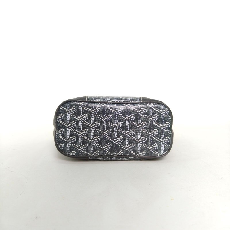 GOYARD 灰色PVC銀扣BelugaMini17圓環手柄菜籃子肩背包-4