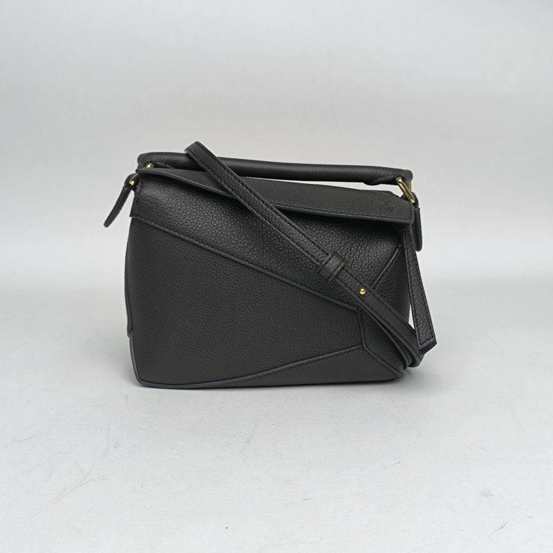 LOEWE Puzzle18幾何包迷你MINI深灰牛皮肩背包-0