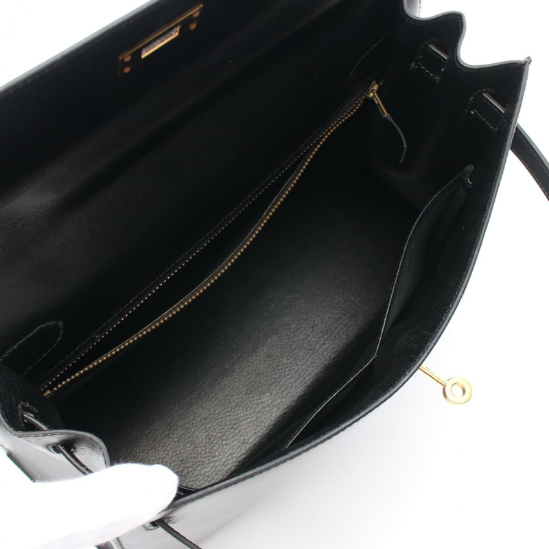 HERMES Box Calf皮革Kelly 32金扣手挽肩背兩用袋-2