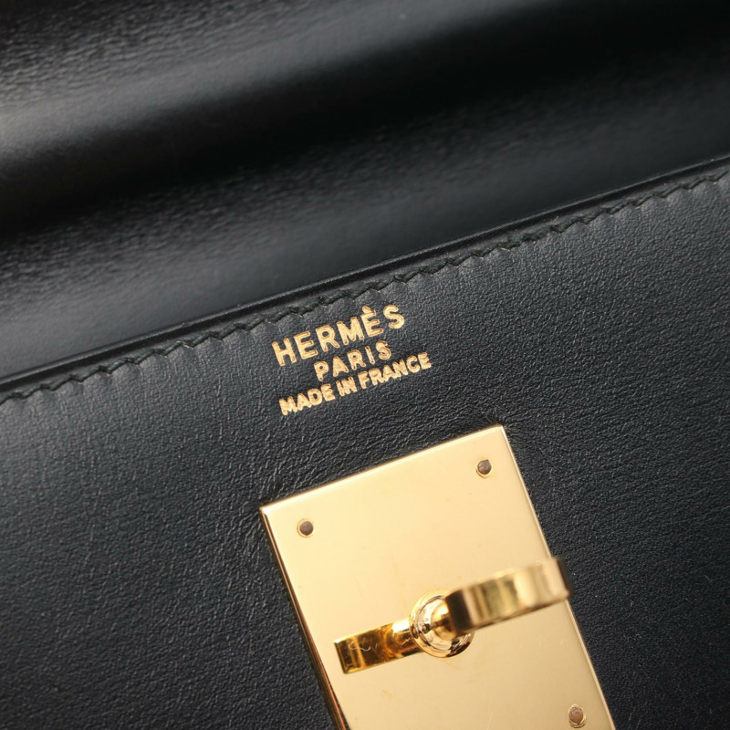 HERMES Box Calf皮革Kelly 32金扣手挽肩背兩用袋-3
