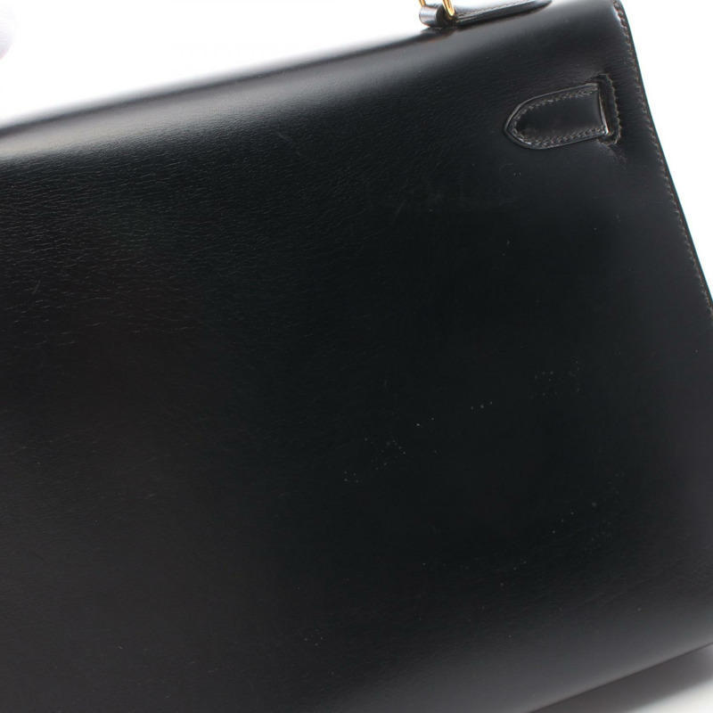 HERMES Box Calf皮革Kelly 32金扣手挽肩背兩用袋-6