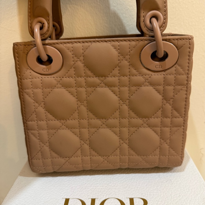 Lady Dior三格磨砂黛妃包 乾燥玫瑰色-7