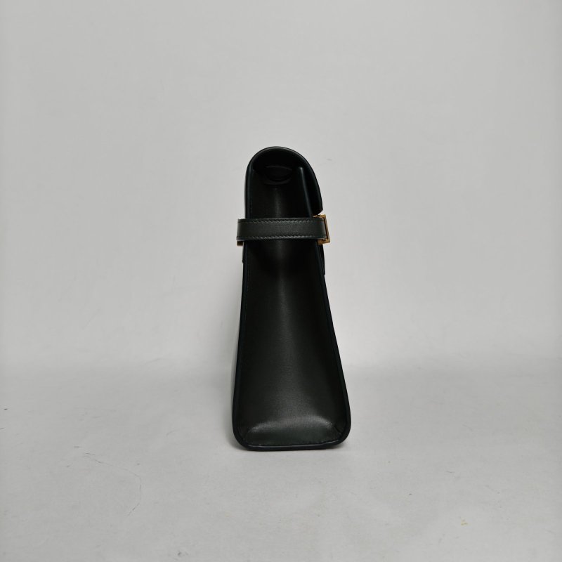 SAINT LAURENT MANHATTAN曼哈頓MANHATTANBOX曼哈頓中號墨綠色牛皮金扣肩背包-1