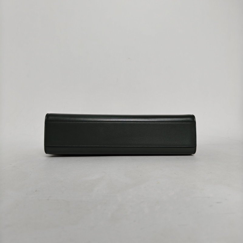 SAINT LAURENT MANHATTAN曼哈頓MANHATTANBOX曼哈頓中號墨綠色牛皮金扣肩背包-4