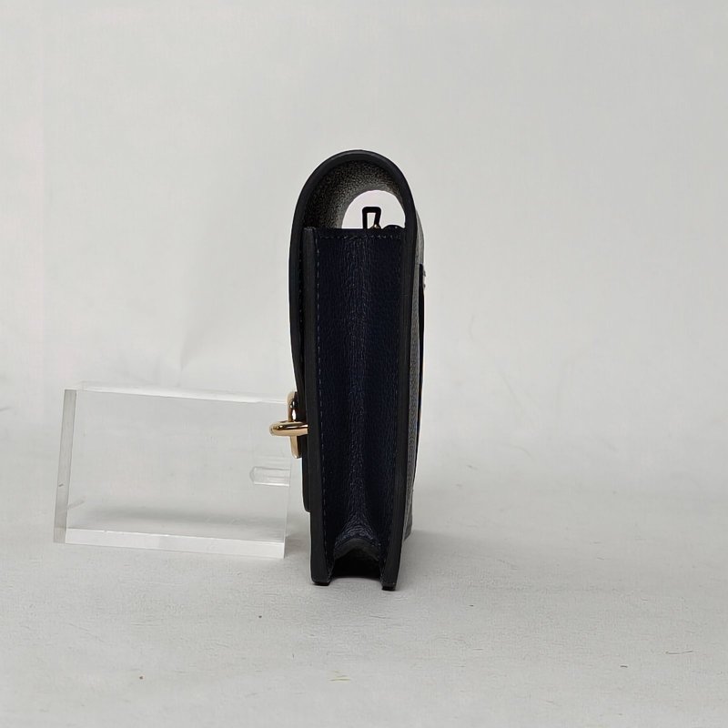 HERMES Roulis豬鼻子Slim錢包2Z午夜藍EC皮U刻金扣肩背包-3