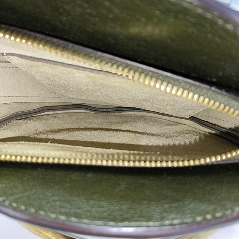 Chloé Pixie深綠色牛皮鉚釘單肩包 金色五金 可拆卸肩帶-6