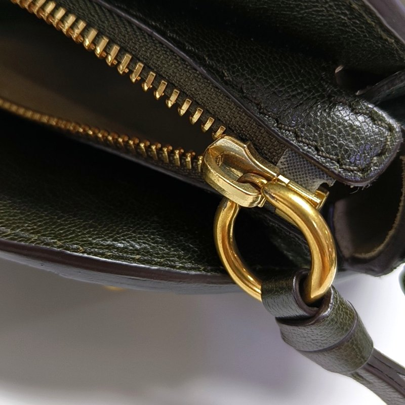 Chloé Pixie深綠色牛皮鉚釘單肩包 金色五金 可拆卸肩帶-12