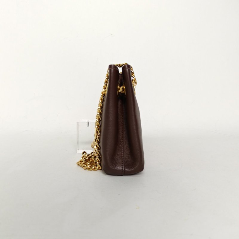 CELINE 烏木色牛皮金扣Newspaperbag凱旋門鏈條包肩背包-1