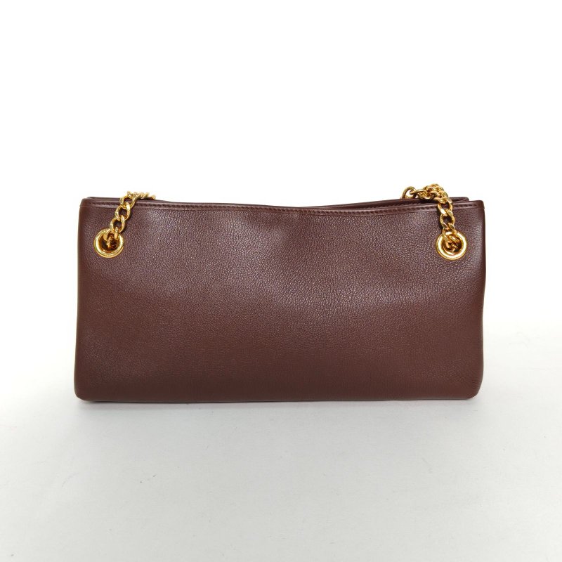 CELINE 烏木色牛皮金扣Newspaperbag凱旋門鏈條包肩背包-2