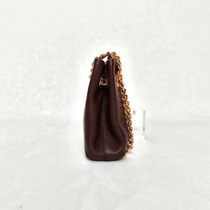 CELINE 烏木色牛皮金扣Newspaperbag凱旋門鏈條包肩背包-3