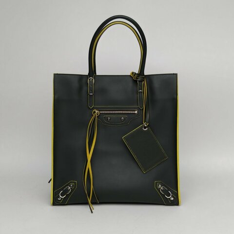 BALENCIAGA 拼色牛皮手提豎版托特包city系列機車包肩背包