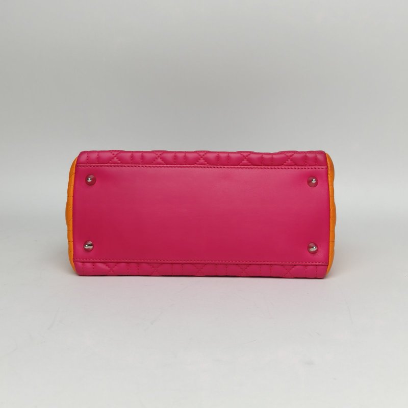 DIOR Lady戴妃包五格拼色羊皮銀扣2011肩背包-4