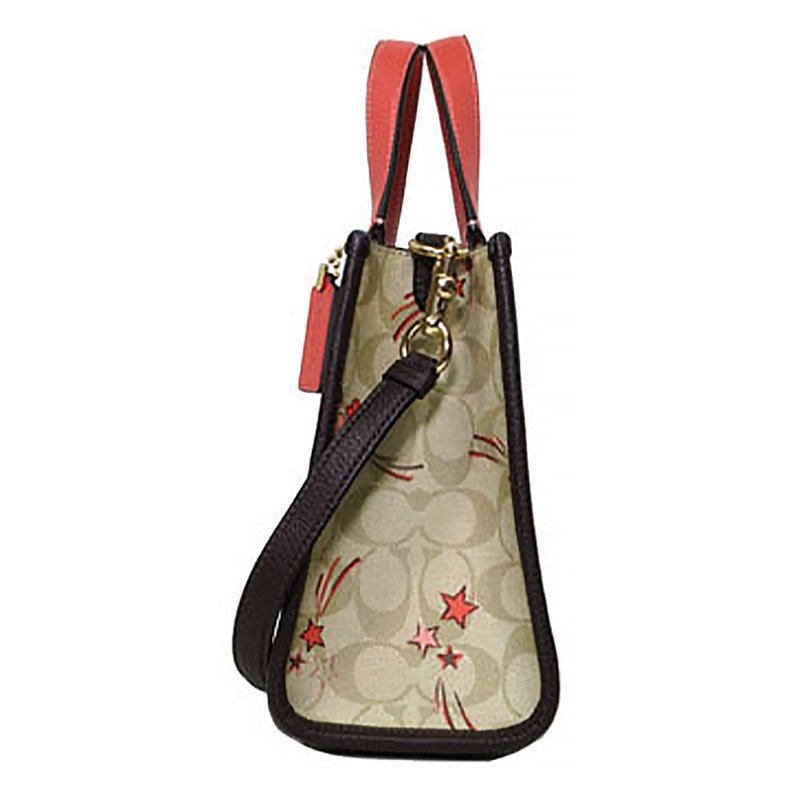 【COACH】印花拼接皮革托特包-愛心流星-1