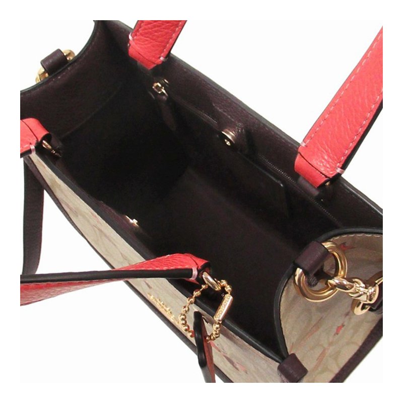 【COACH】印花拼接皮革托特包-愛心流星-3