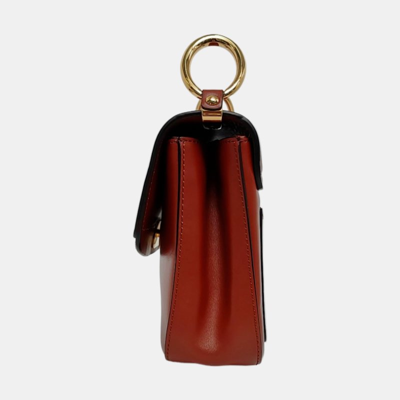 Chloé C 小號紅色牛皮單肩包 金色五金 2條可拆卸肩帶-2