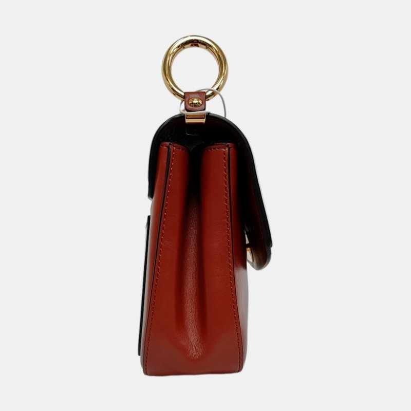 Chloé C 小號紅色牛皮單肩包 金色五金 2條可拆卸肩帶-3