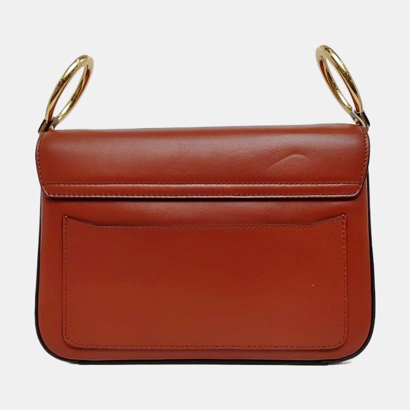 Chloé C 小號紅色牛皮單肩包 金色五金 2條可拆卸肩帶-4