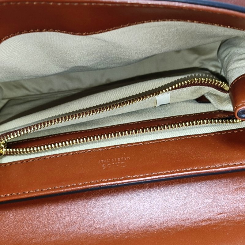 Chloé C 小號紅色牛皮單肩包 金色五金 2條可拆卸肩帶-6