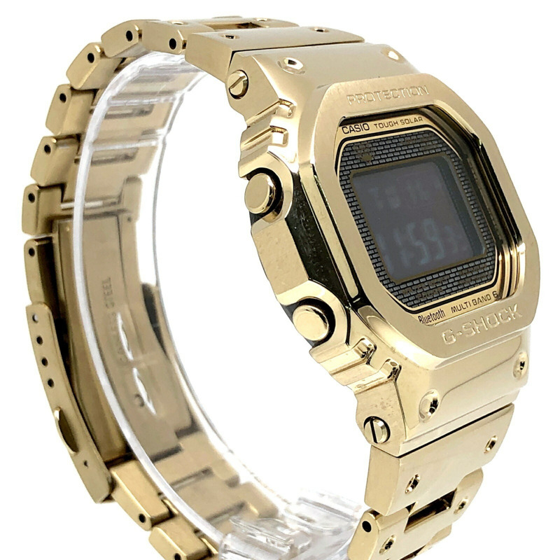 卡西歐 G-SHOCK GMW-B5000GD-9 手錶,全金屬金色,電波校時,太陽能動力,藍牙,手機連接,LED 背光,旋入式後蓋,2018 年 9 月發布,Mikunigaoka 商店,ITMKVKLAEA36-1