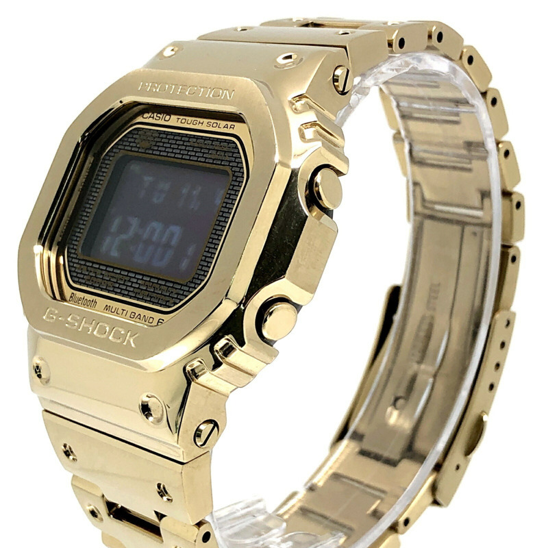 卡西歐 G-SHOCK GMW-B5000GD-9 手錶,全金屬金色,電波校時,太陽能動力,藍牙,手機連接,LED 背光,旋入式後蓋,2018 年 9 月發布,Mikunigaoka 商店,ITMKVKLAEA36-2