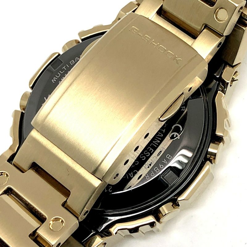 卡西歐 G-SHOCK GMW-B5000GD-9 手錶,全金屬金色,電波校時,太陽能動力,藍牙,手機連接,LED 背光,旋入式後蓋,2018 年 9 月發布,Mikunigaoka 商店,ITMKVKLAEA36-4