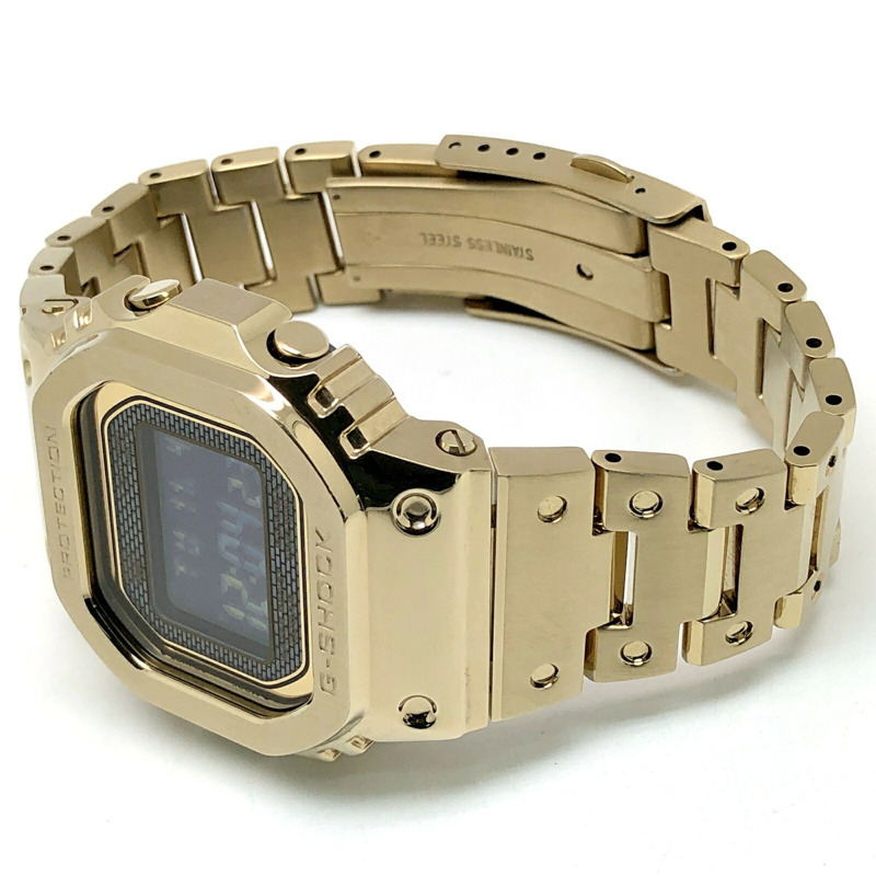 卡西歐 G-SHOCK GMW-B5000GD-9 手錶,全金屬金色,電波校時,太陽能動力,藍牙,手機連接,LED 背光,旋入式後蓋,2018 年 9 月發布,Mikunigaoka 商店,ITMKVKLAEA36-5