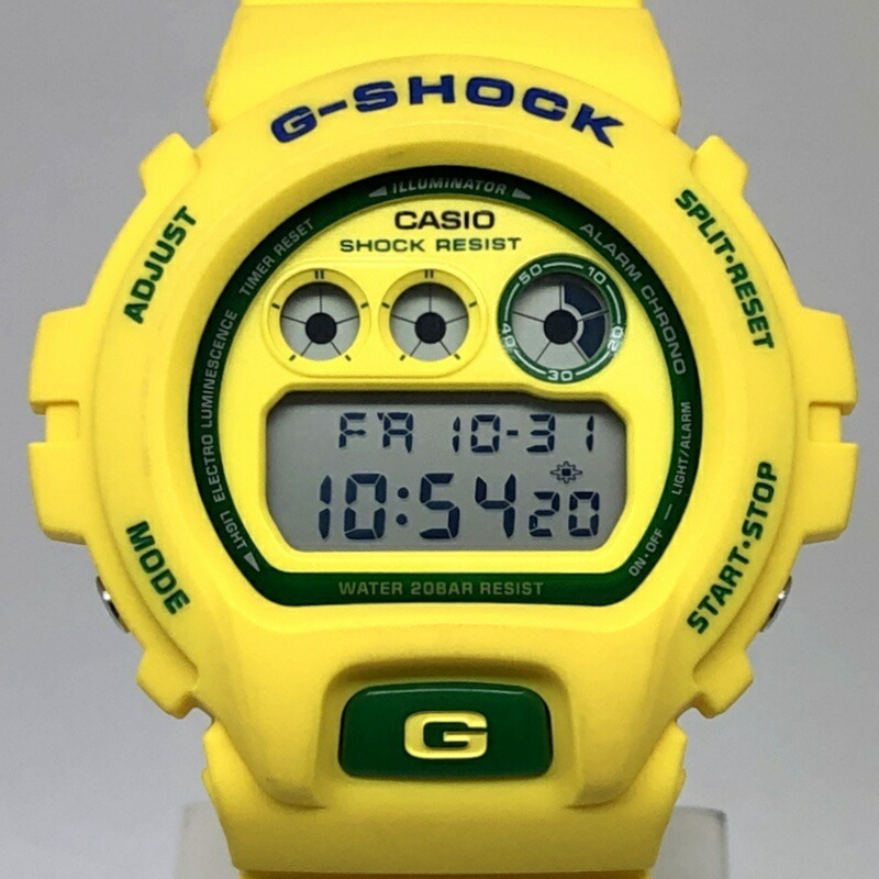 卡西歐 G-SHOCK DW-6900WCJ-9 官方授權 FIFA 2006 世界盃德國腕錶,Goleo EL 黃綠配色,2005 年 8 月發售,Mikunigaoka 專賣店,ITN436LP520G-0