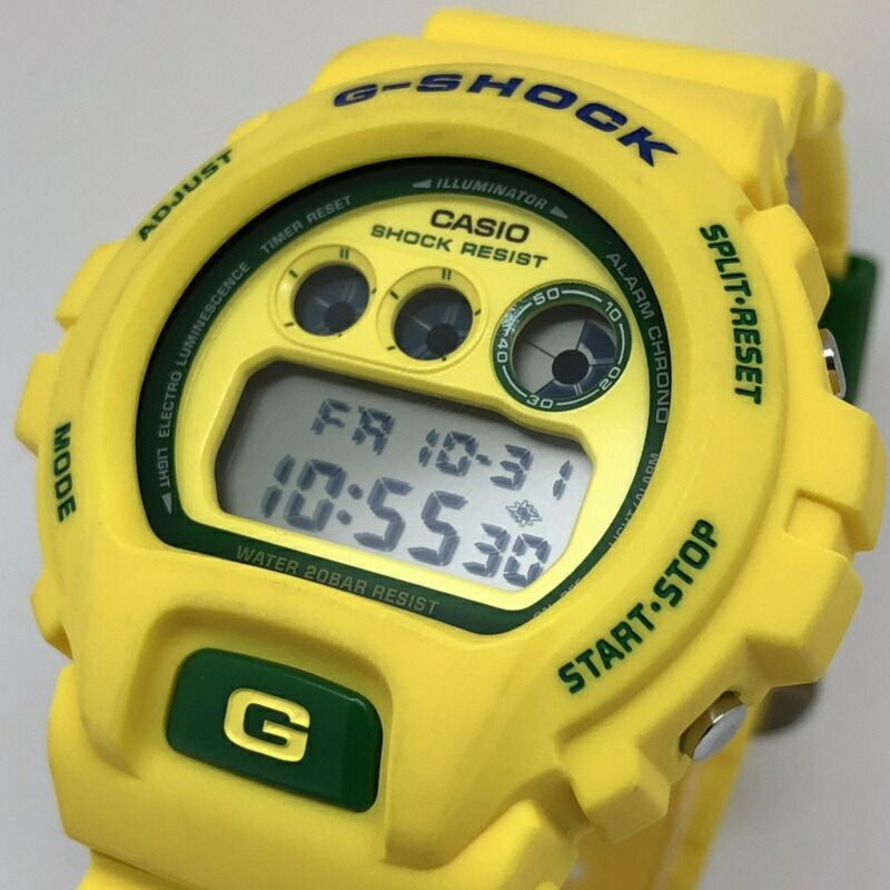 卡西歐 G-SHOCK DW-6900WCJ-9 官方授權 FIFA 2006 世界盃德國腕錶,Goleo EL 黃綠配色,2005 年 8 月發售,Mikunigaoka 專賣店,ITN436LP520G-4