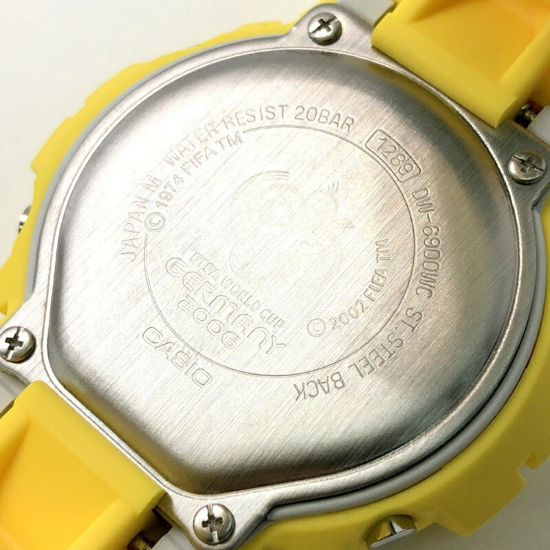 卡西歐 G-SHOCK DW-6900WCJ-9 官方授權 FIFA 2006 世界盃德國腕錶,Goleo EL 黃綠配色,2005 年 8 月發售,Mikunigaoka 專賣店,ITN436LP520G-8