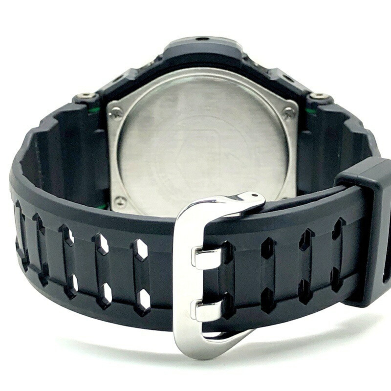 Casio G-SHOCK GA-1100-1A3 GRAVITYMASTER 手錶，配備雙感應器、指南針、溫度測量、世界時間、高亮度 LED 照明，黑色/綠色指針/數字雙顯，2015 年 4 月發布，Mikunigaoka 商店，IT008WMV71LO-5