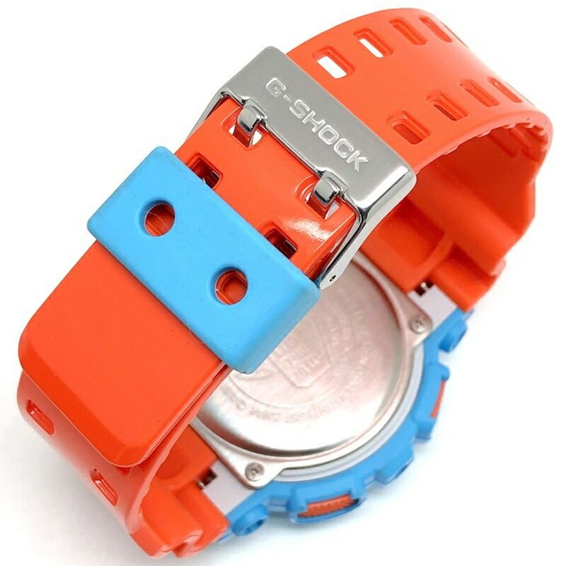 卡西歐 G-SHOCK GA-110NC-2A 手錶，大錶盤，淺藍色和橙色配色，指針/數字雙顯，2015 年 10 月發售，Mikunigaoka 商店，ITSREH0ZFYNU-6