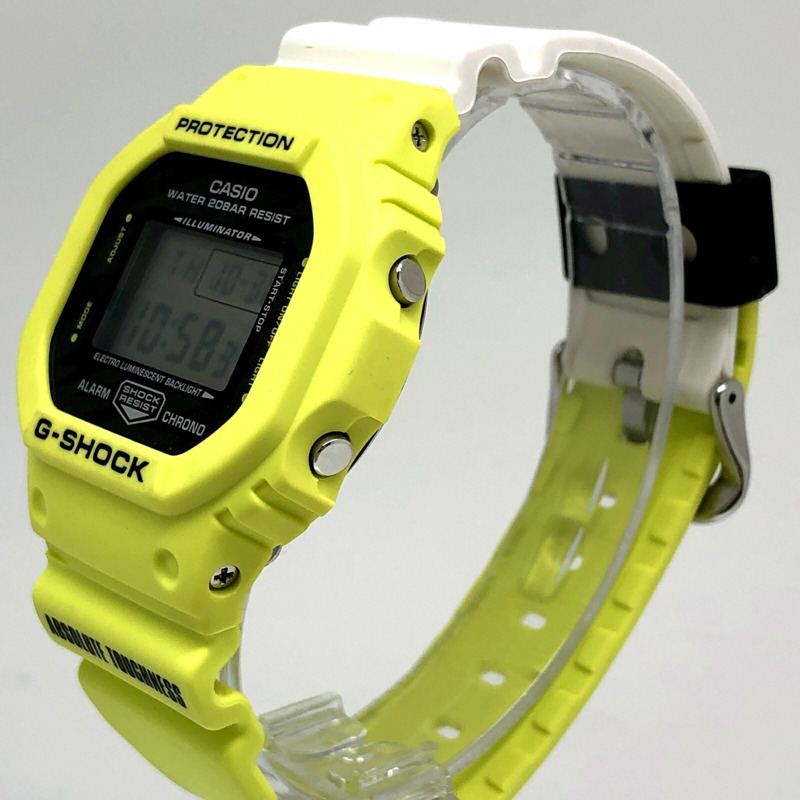 卡西歐 G-SHOCK DW-5600TGA-9 閃電隊腕錶,閃電隊,G-Shock 團隊款,閃電,Ina,黃白雙色,2020 年 7 月發售,Mikunigaoka 商店,ITDQL6EKH1UM-2
