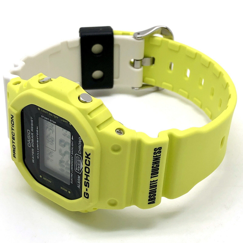 卡西歐 G-SHOCK DW-5600TGA-9 閃電隊腕錶,閃電隊,G-Shock 團隊款,閃電,Ina,黃白雙色,2020 年 7 月發售,Mikunigaoka 商店,ITDQL6EKH1UM-4