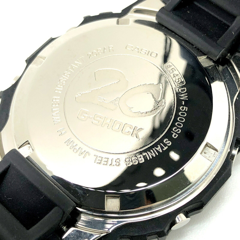 卡西歐 G-SHOCK DW-5000SP-1 20週年紀念腕錶,旋入式後蓋,鏡面後蓋,EL背光,Project Team Tough系列,2003年5月發售,Mikunigaoka商店,IT0KV063HHT4-7