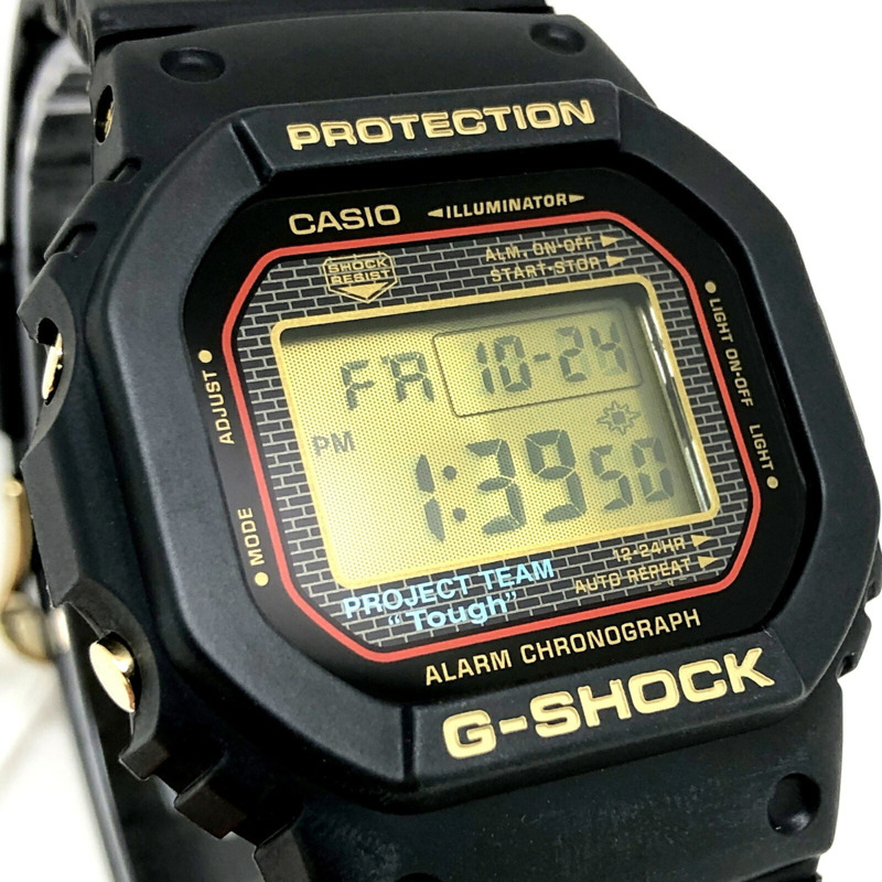 卡西歐 G-SHOCK DW-5025SP-1 25週年紀念腕錶,限量版(2008枚),PROJECT TEAM Tough Gold IP 旋入式後蓋,2008年5月發售,Mikunigaoka 店 ITKG7ARBZ7DW-3