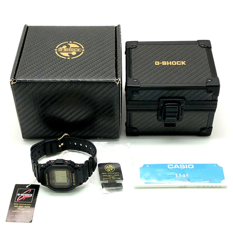 卡西歐 G-SHOCK DW-5025SP-1 25週年紀念腕錶,限量版(2008枚),PROJECT TEAM Tough Gold IP 旋入式後蓋,2008年5月發售,Mikunigaoka 店 ITKG7ARBZ7DW-9