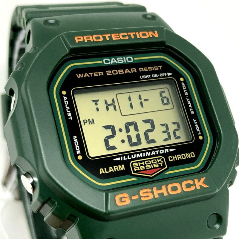 卡西歐 G-SHOCK DW-5600RB-3 手錶,綠色速度,早期配色復刻版,DW-5600B-3 復刻款,2021 年 10 月發售,Mikunigaoka 商店,ITMLR2S380D2-3
